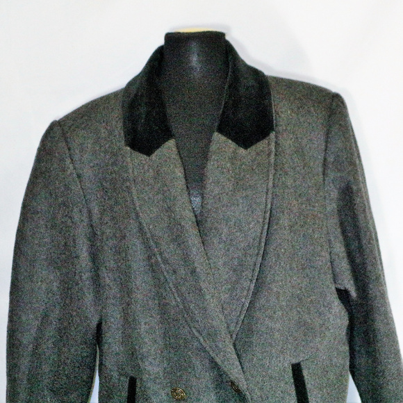 Vtg DAVID BENJAMIN Collection Heather Wool Coat Sz 14 US Women - Picture 4 of 8